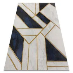 Tapis EMERALD exclusif 1015 glamour, élégant marbre, géométrique blu scuro / or