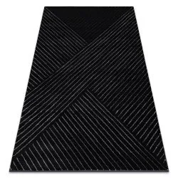 Tapis EMERALD exclusif A0084 glamour, élégant, lignes, géométrique noir / argent