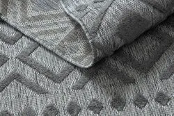 Dywan Strukturalny SOLE D3852 Boho, romby - płasko tkany szary
