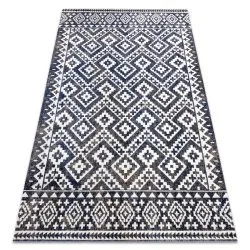 Tapis moderne MUNDO E0561 diamants, zigzag 3D extérieur bleu / beige