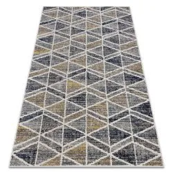 Tapis moderne MUNDO D7891 diamants, triangles 3D extérieur gris / beige