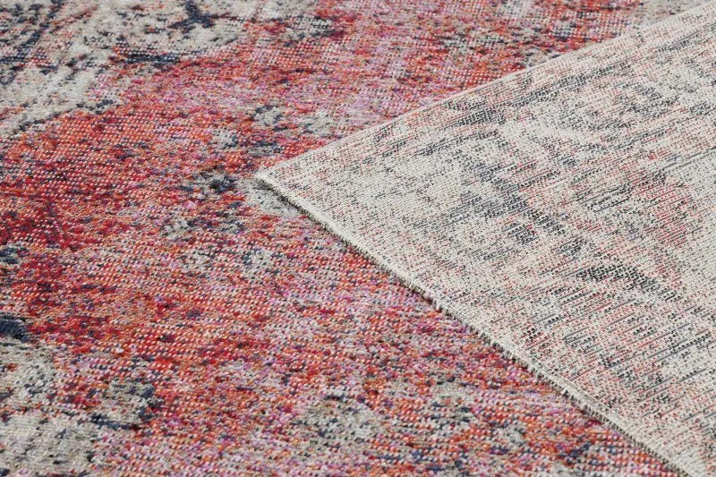 Tapis moderne MUNDO E0691 ornement, vintage extérieur rouge / beige
