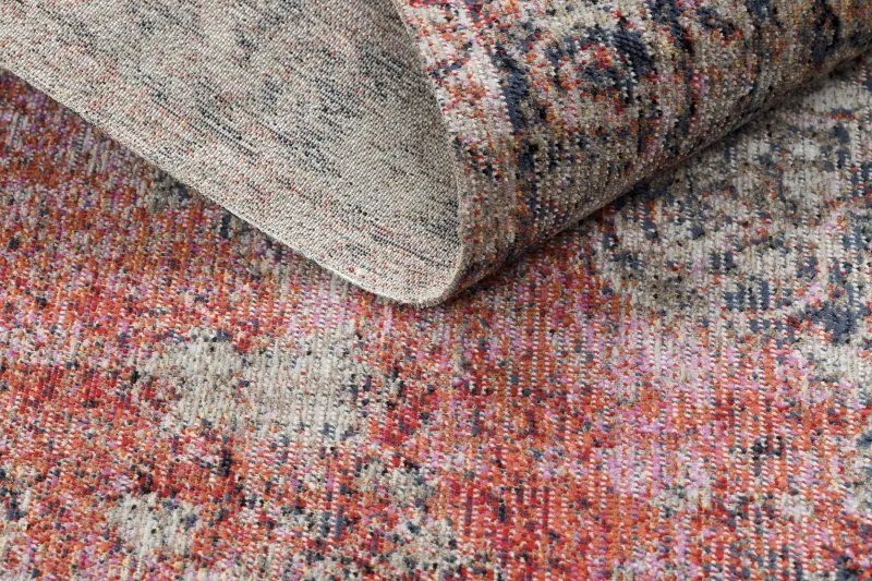 Tapis moderne MUNDO E0691 ornement, vintage extérieur rouge / beige