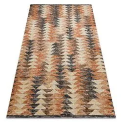 Tapis moderne MUNDO D5781 triangles 3D extérieur orange / beige