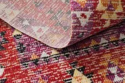 Dywan nowoczesny MUNDO D7701 romby, boho outdoor różowy / beż