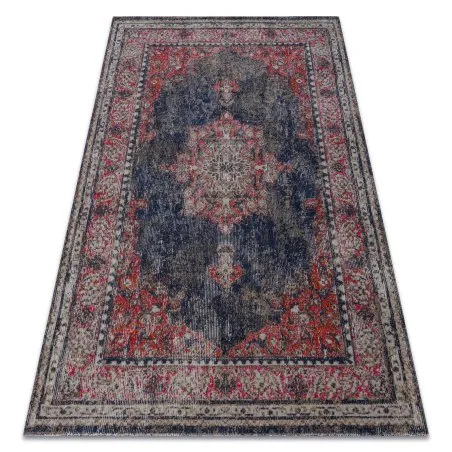 Dywan nowoczesny MUNDO E0551 ornament, ramka vintage outdoor czerwony / czarny