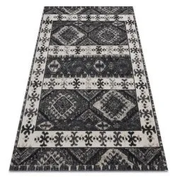 Tapis moderne MUNDO E0651 ethnique extérieur beige / noir