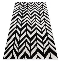 Tapis moderne MUNDO E0571 chevron extérieur beige / noir