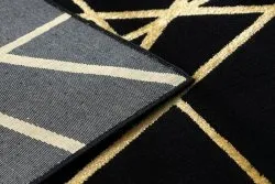 Tapis GLOSS moderne 406C 86 élégant, glamour, art déco, géométrique noir / or