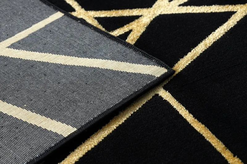 Tapis GLOSS moderne 406C 86 élégant, glamour, art déco, géométrique noir / or