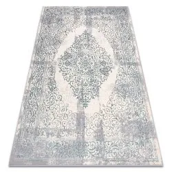 Tapis CORE W7161 Rosette Vintage - structurel, deux niveaux de molleton, bleu clair / crème / gris