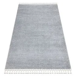 Tapis SEVILLA PC00B rayures gris Franges berbère marocain shaggy