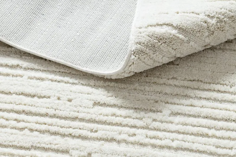 Dywan SEVILLA AC53B paski, prążki biały Frędzle berberyjski marokański shaggy