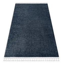 Tapis SEVILLA PC00B rayures bleu Franges berbère marocain shaggy