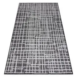 Tapis SISAL SION Trellis, Lignes 22144 tissé à plat noir / ecru