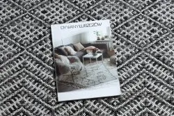 Tapis SISAL SION ZIGZAG, Diamants Boho 22168 tissé à plat noir / ecru