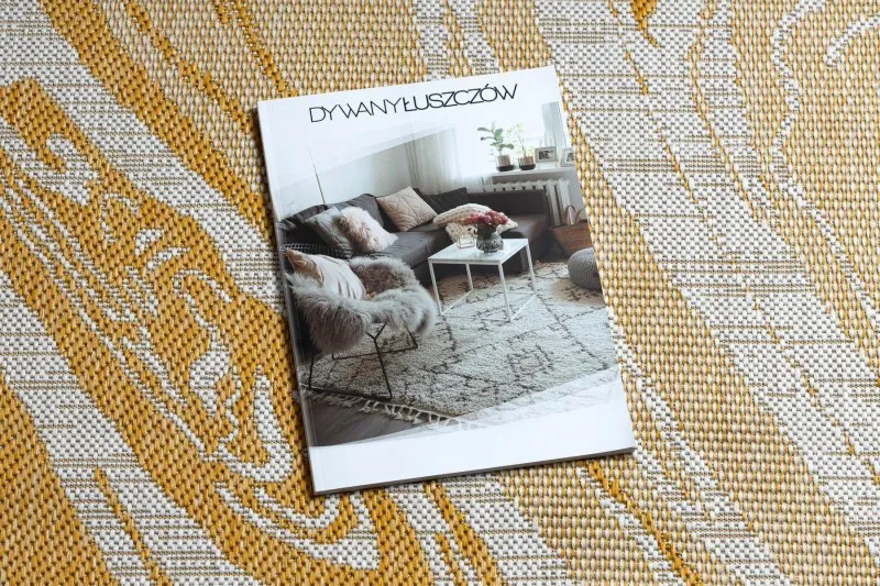 Dywan SZNURKOWY SIZAL SION Marmur 22169 płaskie tkanie ecru / żółty /  beż