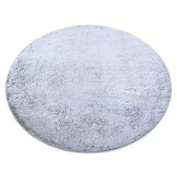 Tapis de lavage moderne LAPIN circle shaggy, antidérapant gris / ivoire