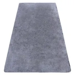 Tapis de lavage moderne LAPIN shaggy, antidérapant noir / ivoire
