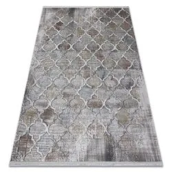 Tapis LUCE 75 moderne marocain Trellis vintage - Structural gris / moutarde