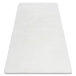 Tapis POSH Shaggy noir très épais, en peluche, antidérapant, ivoire
