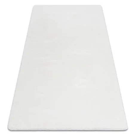 Tapis POSH Shaggy noir très épais, en peluche, antidérapant, ivoire
