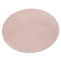 Tapis cercle POSH Shaggy rose pâle très épais, en peluche, antidérapant, lavable