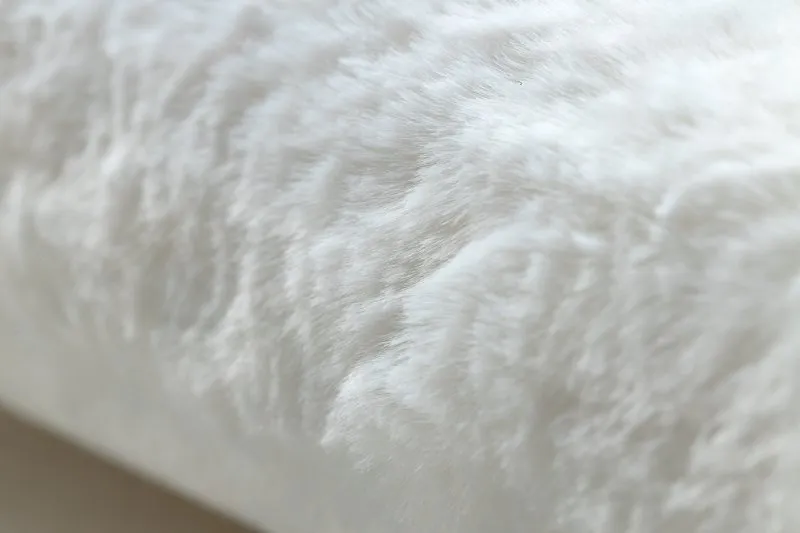 Tapis cercle POSH Shaggy ivoire très épais, en peluche, antidérapant, lavable
