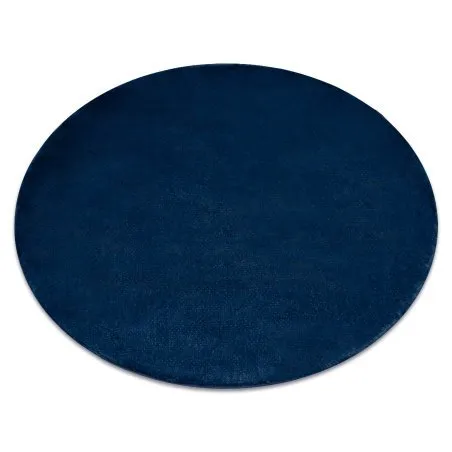 Tapis cercle POSH Shaggy bleu foncé très épais, en peluche, antidérapant, lavable