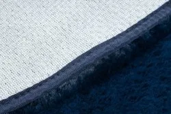 Tapis cercle POSH Shaggy bleu foncé très épais, en peluche, antidérapant, lavable