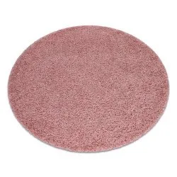 Tapis SOFFI Cercle shaggy 5cm rose