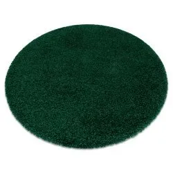 Tapis SOFFI Cercle shaggy 5cm bouteille verte
