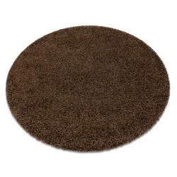 Tapis SOFFI Cercle shaggy 5cm marron