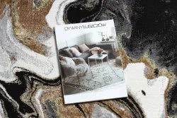 Dywan DE LUXE nowoczesny 622 Abstrakcja - Strukturalny krem / złoty