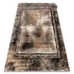 Tapis DE LUXE moderne 634 Cadre vintage - Structural gris / or
