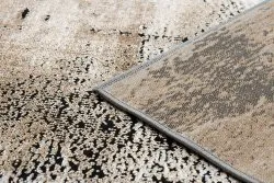 Tapis DE LUXE moderne 634 Cadre vintage - Structural gris / or