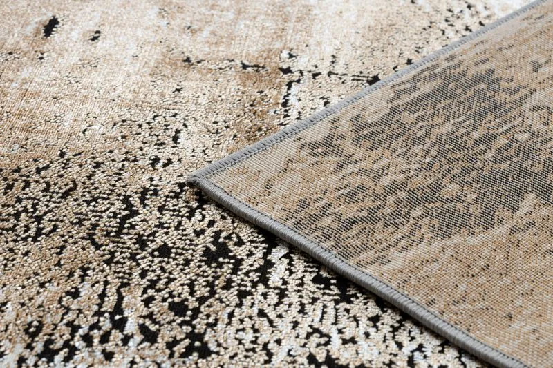 Tapis DE LUXE moderne 634 Cadre vintage - Structural gris / or