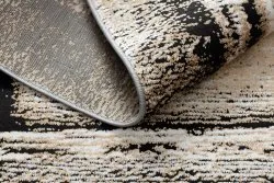 Tapis DE LUXE moderne 634 Cadre vintage - Structural gris / or
