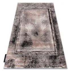 Tapis DE LUXE moderne 634 Cadre vintage - Structural gris / rose