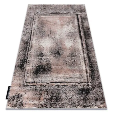 Tapis DE LUXE moderne 634 Cadre vintage - Structural gris / rose