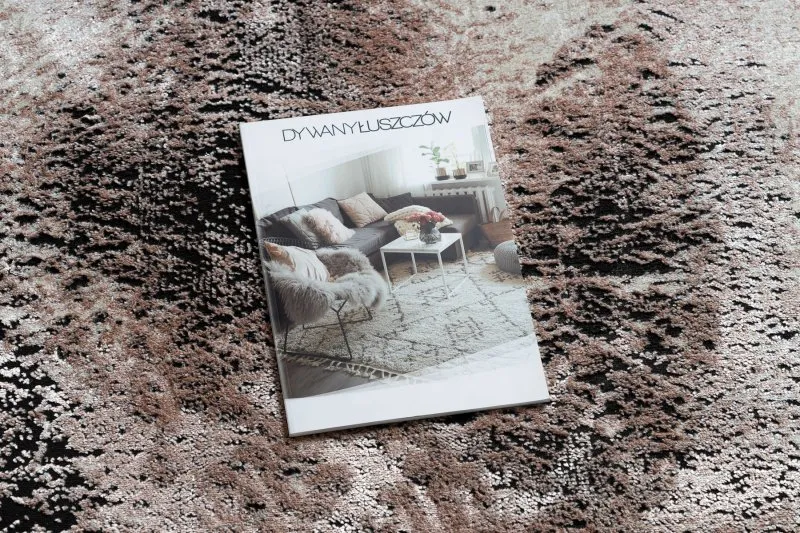 Tapis DE LUXE moderne 634 Cadre vintage - Structural gris / rose