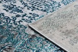 Dywan DE LUXE nowoczesny 2081 Ornament vintage przecierany - Strukturalny niebieski / szary