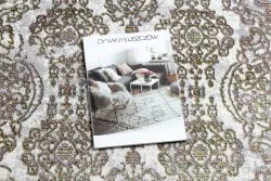 Dywan DE LUXE nowoczesny 2081 Ornament vintage przecierany - Strukturalny złoty / krem 
