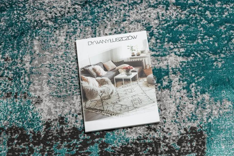 Tapis DE LUXE moderne 570 vintage - Structural vert / anthracite