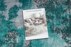 Dywan DE LUXE nowoczesny 6754 Abstrakcja - Strukturalny zielony / szary