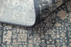 Tapis NAIN Rosette vintage 7591/50911 bleu foncé / beige