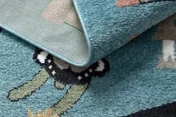 Tapis FUN Route pour enfants, rue, animaux bleu