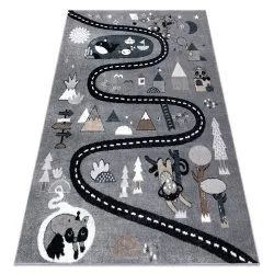 Tapis FUN Route pour enfants, rue, animaux gris
