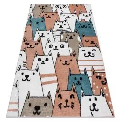 Tapis FUN Gatti pour enfants, chats animaux rose