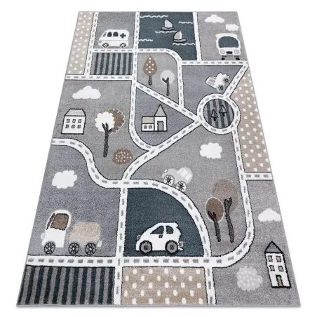 Tapis FUN Strade pour enfants, rue, ville gris